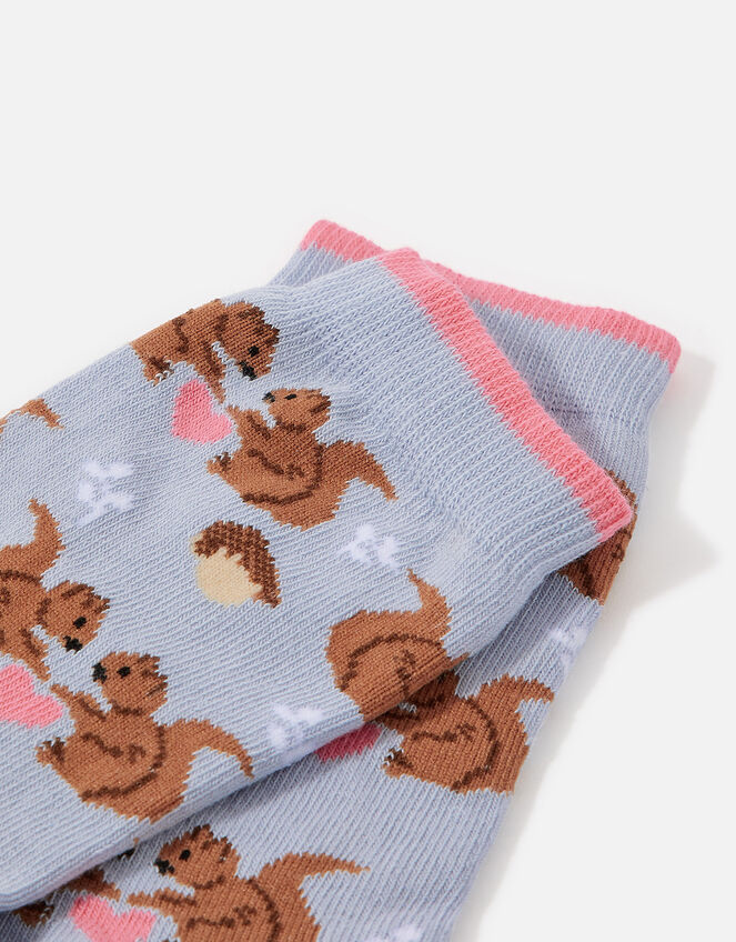 All Over Squirrel Print Socks, , large