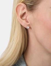 Sterling Silver Bling Stud Earrings, , large