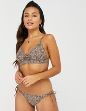 Leopard Tie-Front Triangle Bikini Top, Leopard (LEOPARD), large
