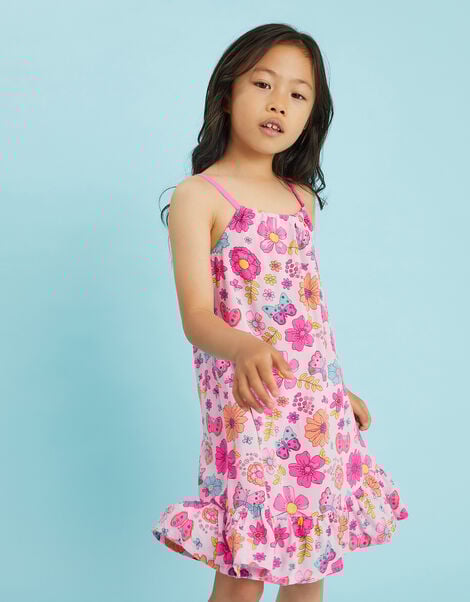 Girls Retro Floral Swing dress, Multi (PASTEL MULTI), large