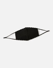 Scallop Edge Face Covering, Black (BLACK), large