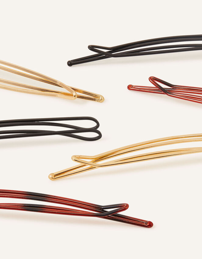 Zig-Zag Hair Slides 6 Pack, , large