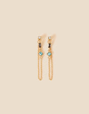 Mixed Gem Ear Chain Earrings, , large