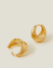 14ct Gold-Plated Chunky Huggie Hoop Earrings, , large
