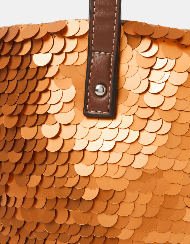 Sequin Woven Beach Bag, , large
