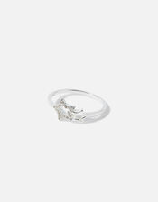 Sterling Silver Sparkle Star Band Ring, Silver (ST SILVER), large