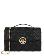 Ayda Oversized Quilted Shoulder Bag, Black (BLACK), large