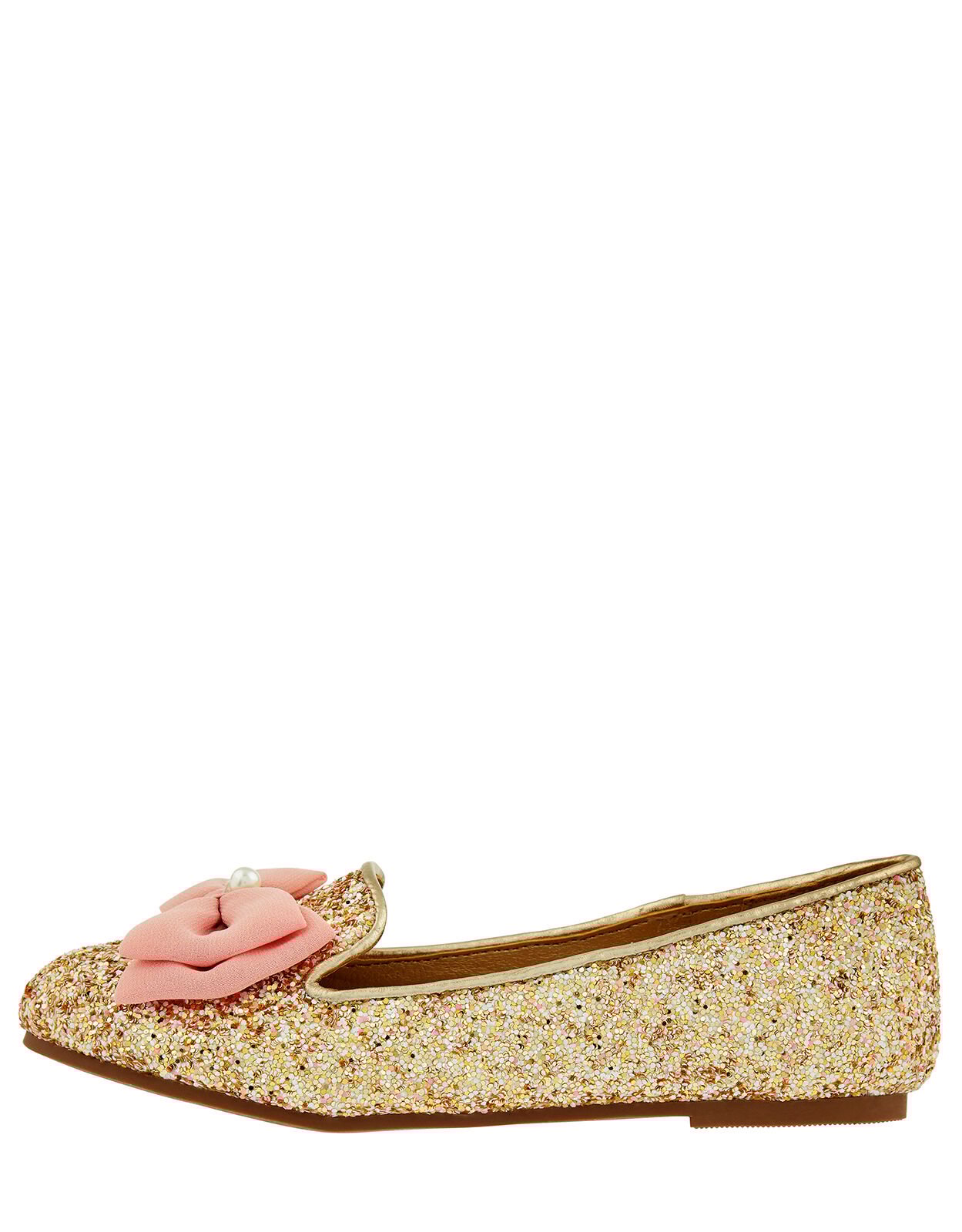 Gold sparkly flat shoes store