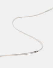 Sterling Silver-Plated Omega Chain Necklace, , large