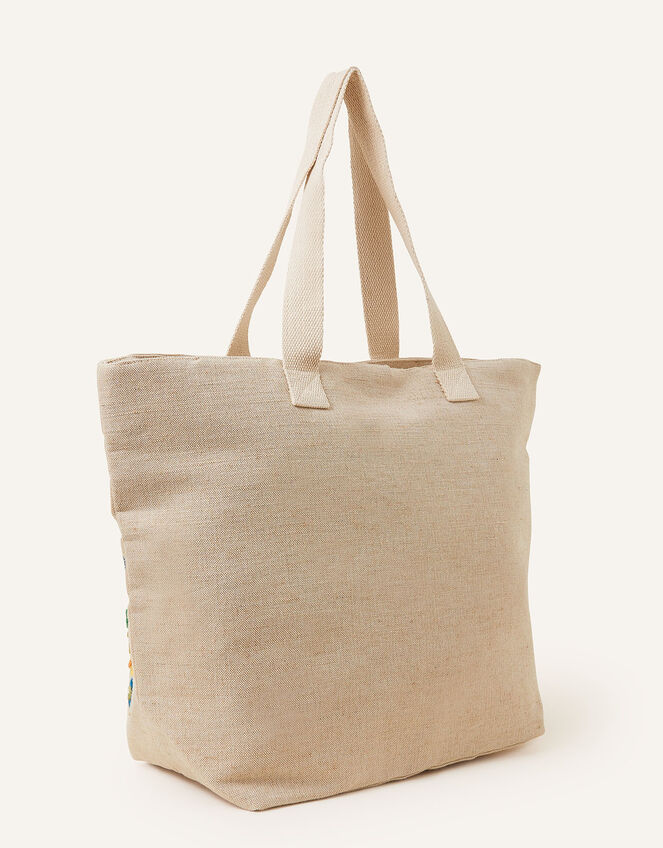 Orange and Lemon Embroidered Tote Bag, , large