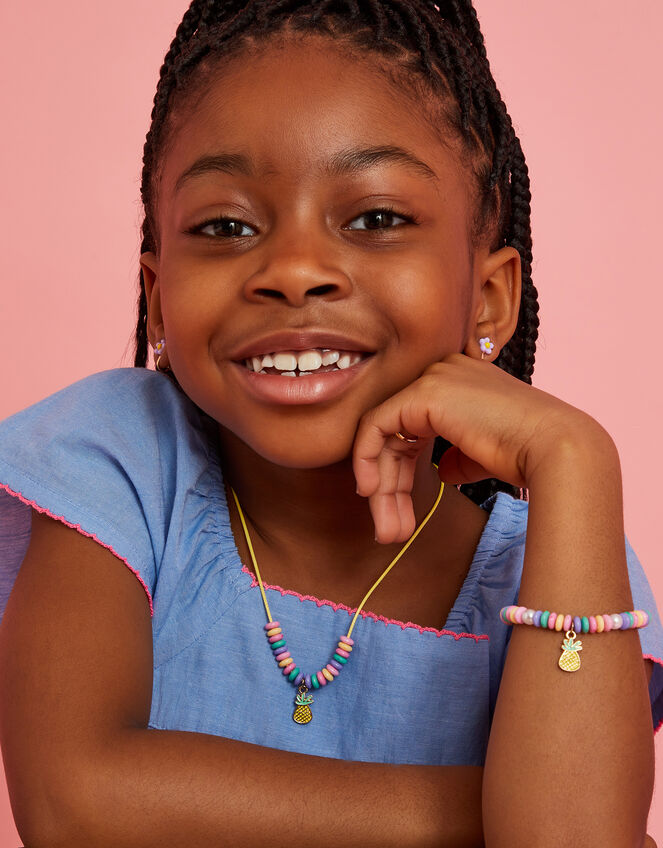 Girls Fruit Bead Necklace and Bracelet Set, , large
