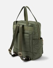 Quilted Backpack with Recycled polyester, Green (KHAKI), large