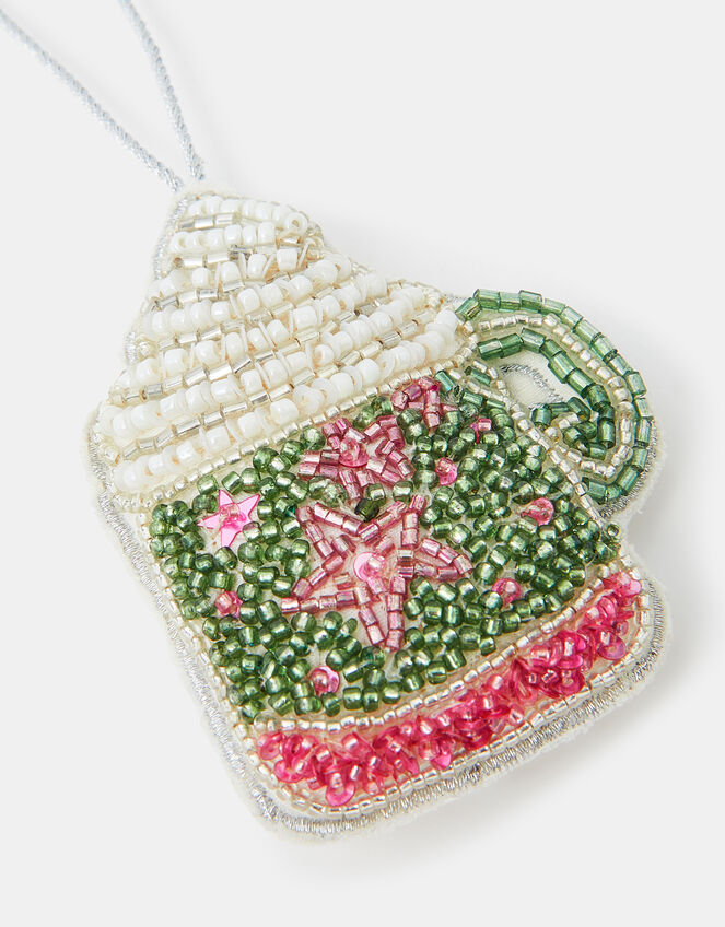 Hot Chocolate Beaded Christmas Tree Decoration, , large
