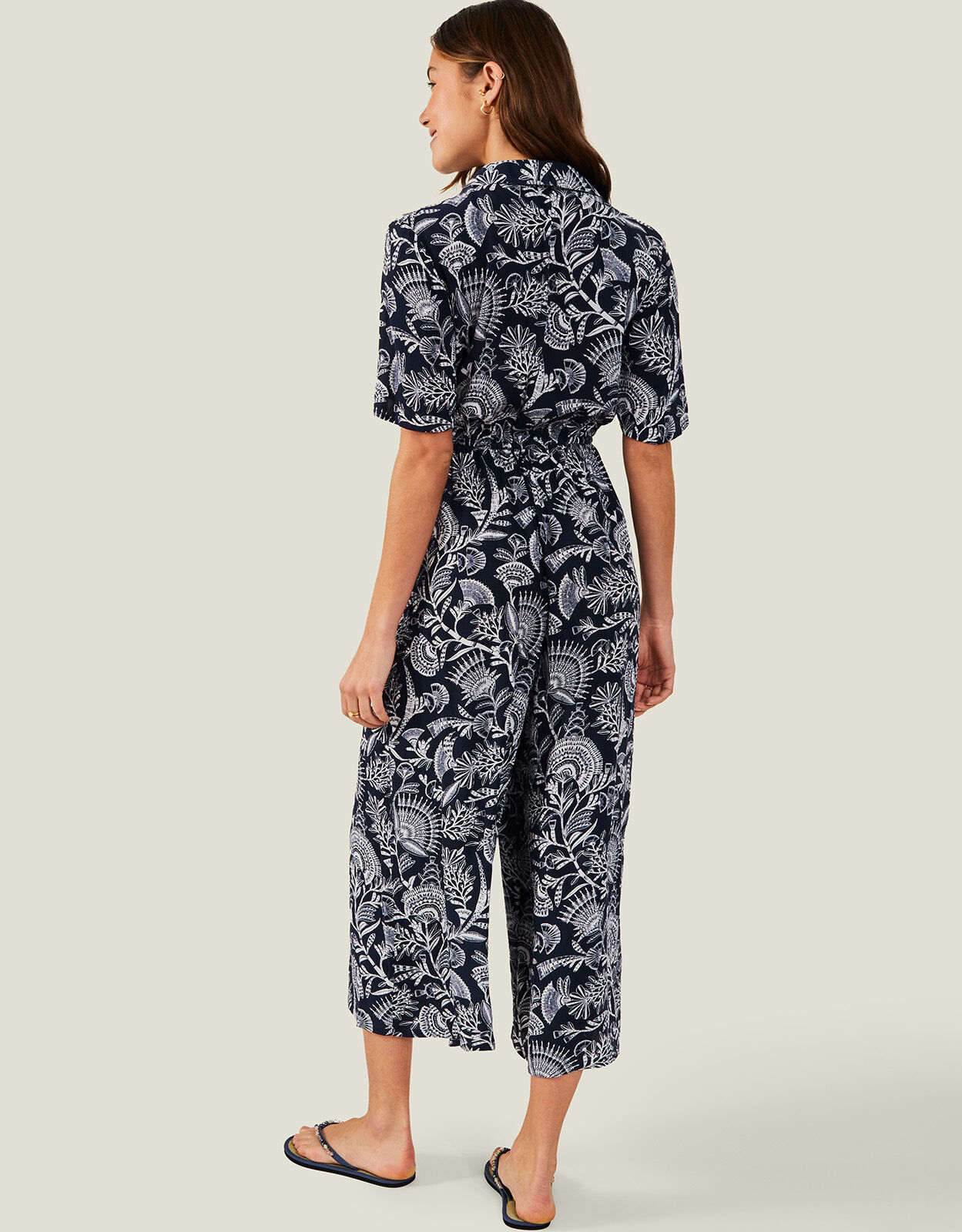 Navy sale print jumpsuit