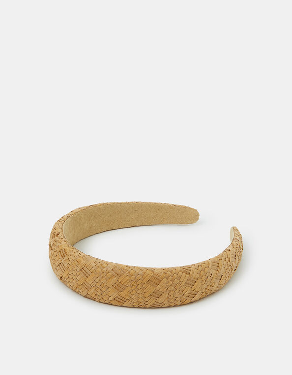 Woven Raffia Headband, , large