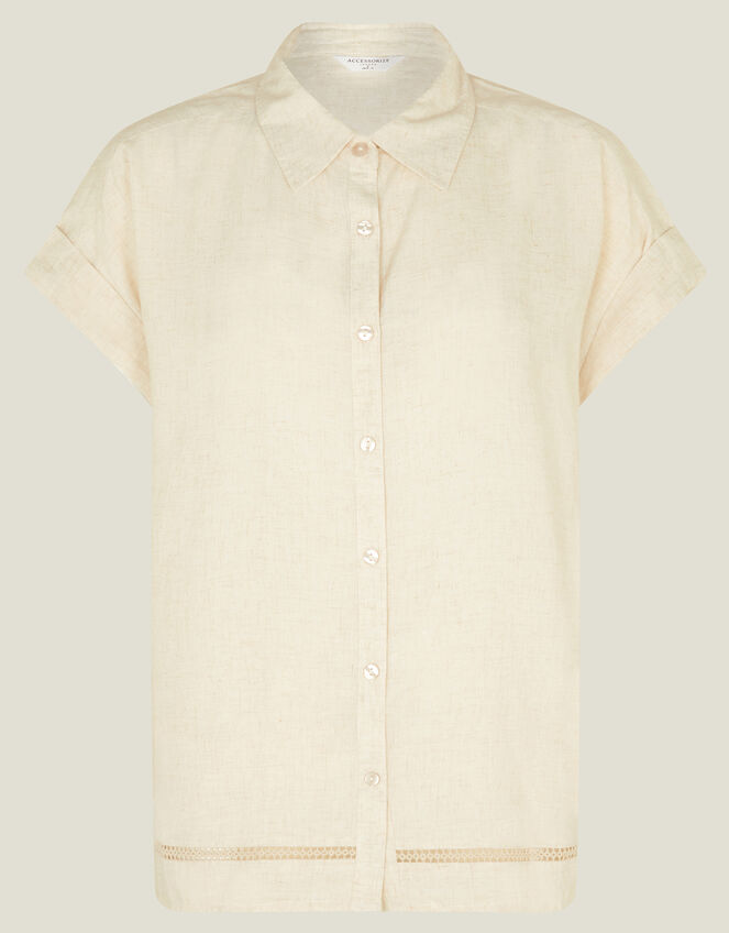 Cap Sleeve Boxy Shirt, Camel (BEIGE), large