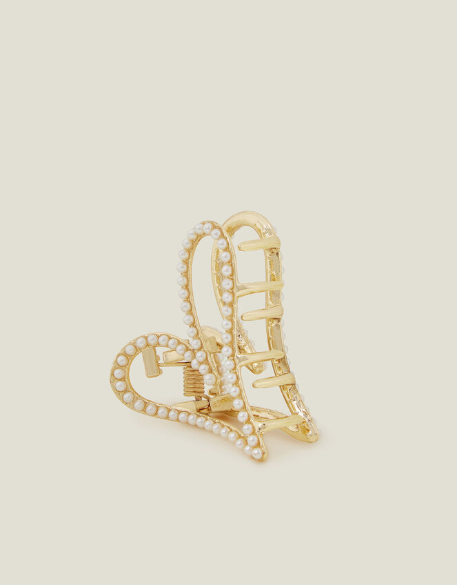 Pearl Heart Claw Clip, , large