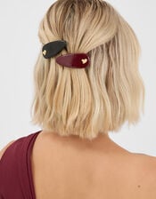 2-Pack Patent Heart Hair Clips, , large