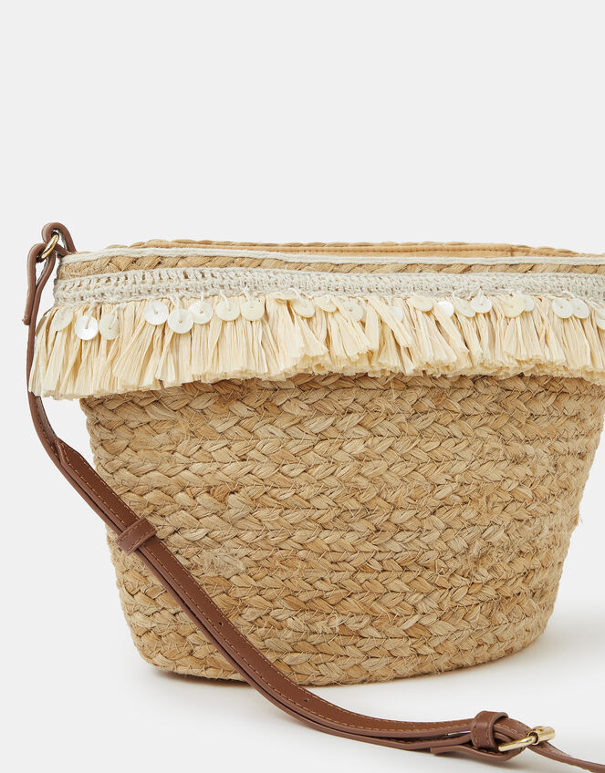Jute Fringe Crossbody Bag, , large