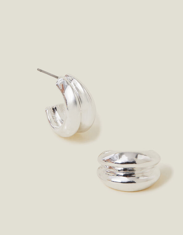 Mini Double Hoop Earrings, , large