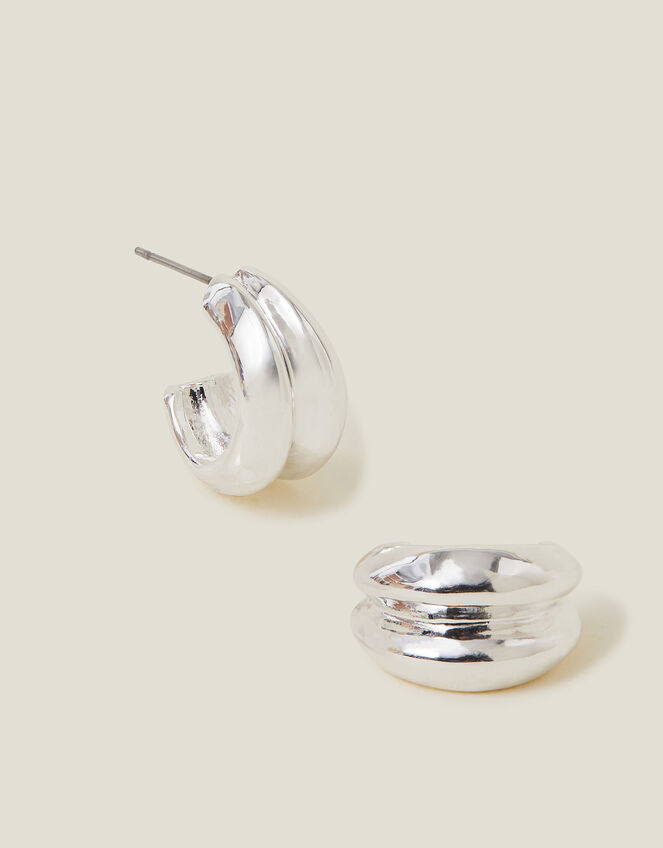 Mini Double Hoop Earrings, , large