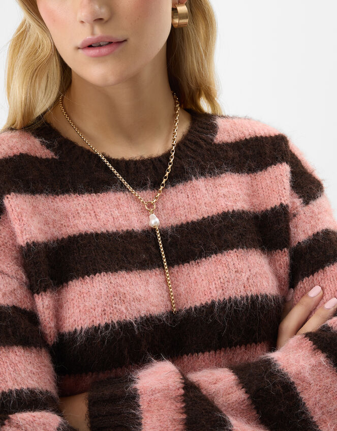 Pearl Charm Lariat Necklace, , large