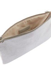 Zip Clutch Bag, Silver (SILVER), large