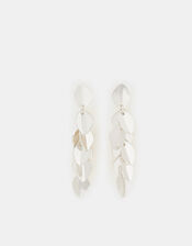 Leaf Drop Earrings, Silver (SILVER), large