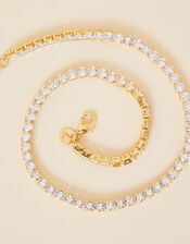 Gold-Plated Sparkle Tennis Necklace, , large