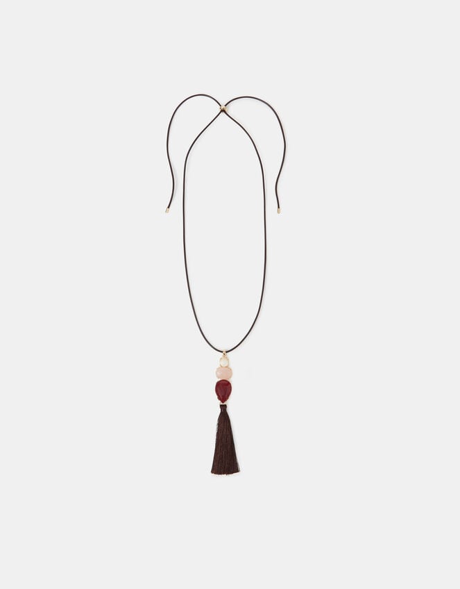 Tassel Pendant Cord Necklace, , large