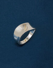 Sterling Silver-Plated Chunky Wave Ring, Silver (ST SILVER), large