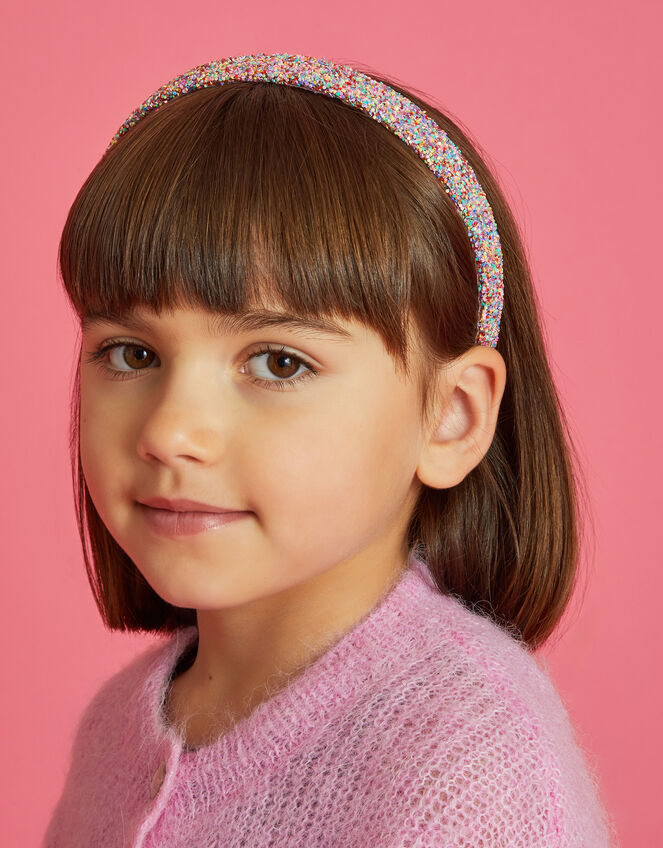 Girls Multicolour Glitter Headband, , large