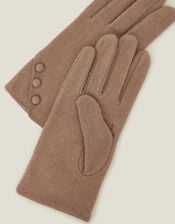 Touchscreen Button Gloves in Wool Blend, Natural (NATURAL), large