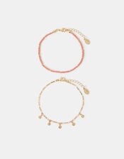 2-Pack Sun Charm Anklets, , large