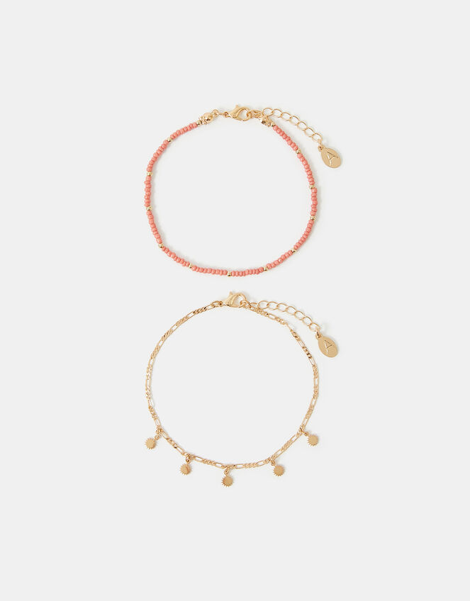 2-Pack Sun Charm Anklets, , large
