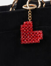 Beaded Heart Bag Charm, , large