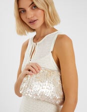 Pearl Shell Embellished Clutch Bag, , large