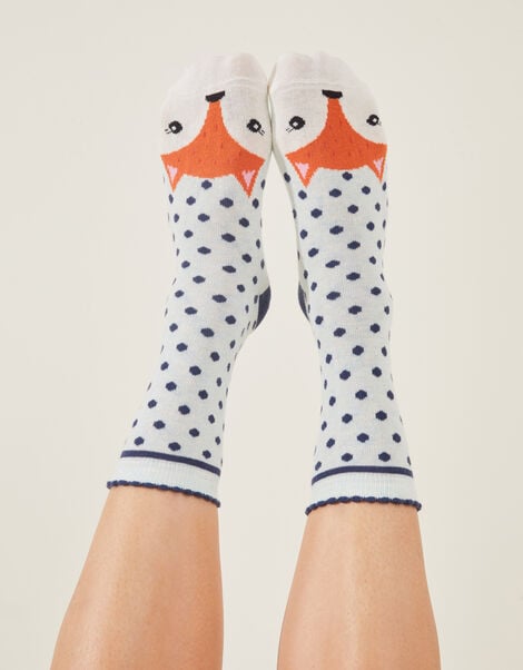 Fox Toe Print Socks, , large