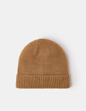 Plain Beanie Hat, Camel (CAMEL), large