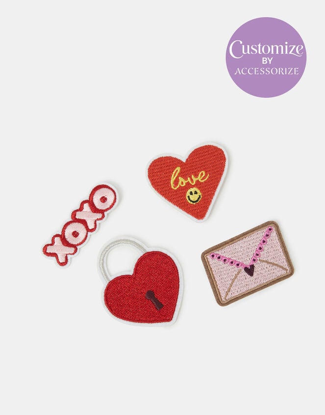 4-Pack Love Embroidered Iron-On Patches, , large