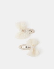 Girls 2-Pack Flower Mesh Bow Hair Clips, , large