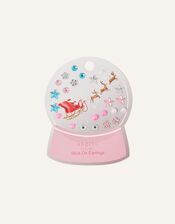 Girls Christmas Stick-On Earrings, , large