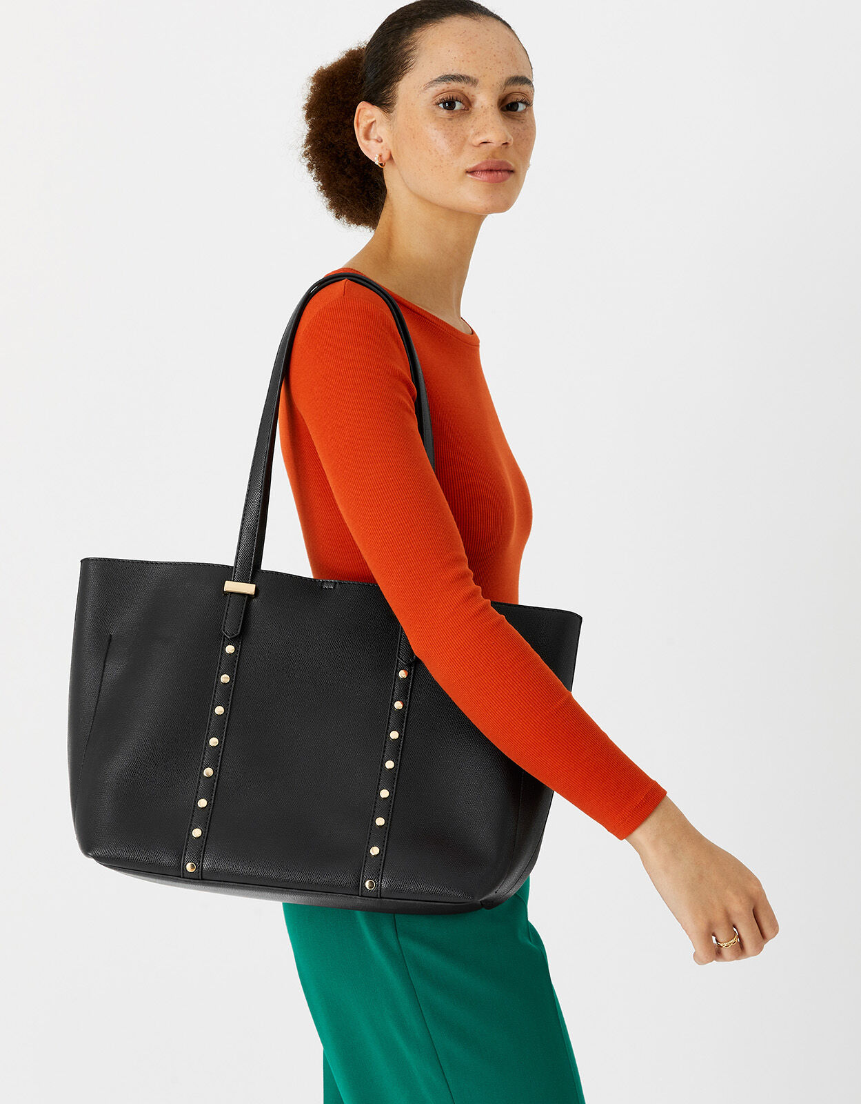 Studded tote bag clearance