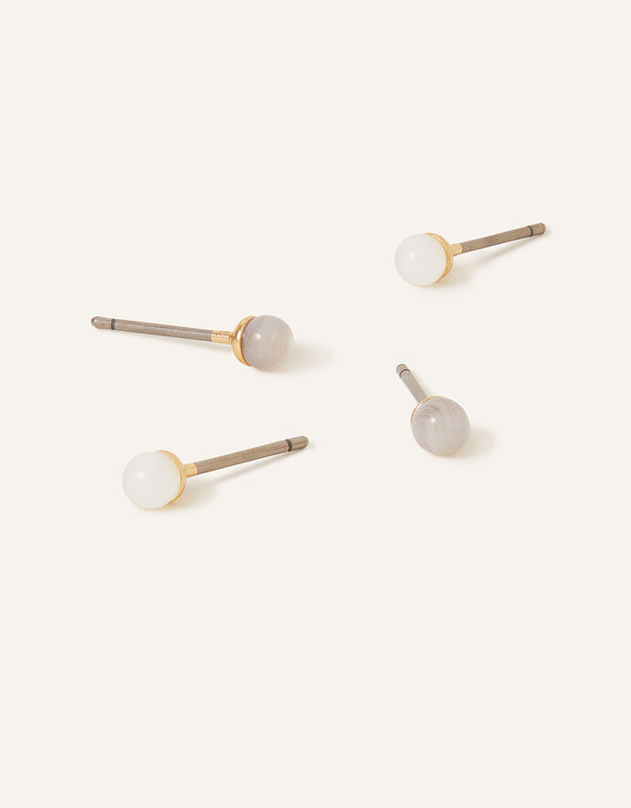 14ct GoldPlated Pearl Stud Earrings Set of Two Z for Accessorize Accessorize UK