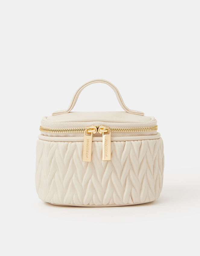 Chevron Quilted Make Up Bag, , large