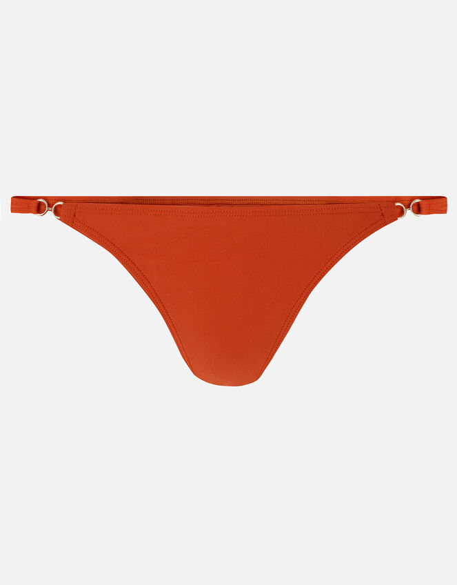 Ring Detail Strappy Bikini Briefs, Orange (RUST), large