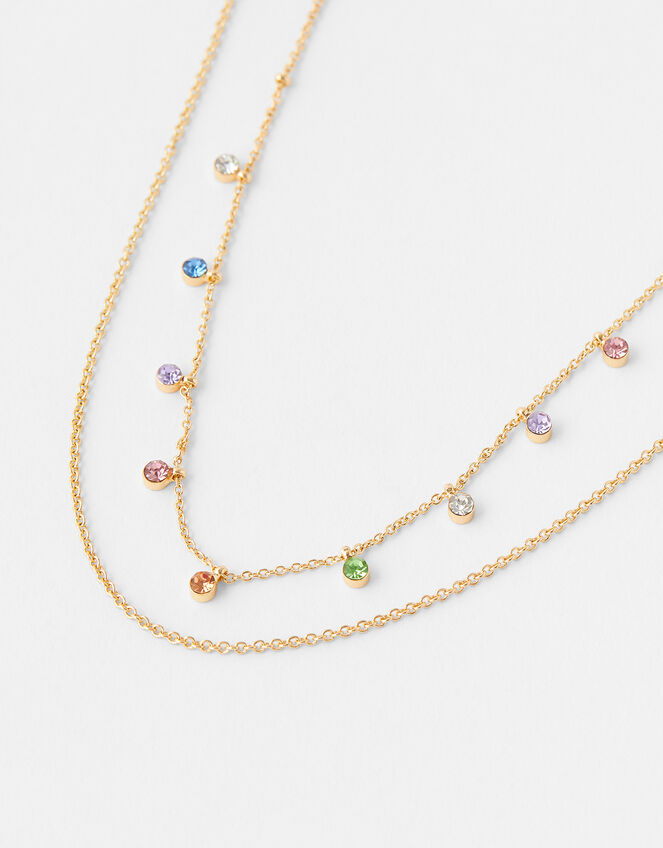 Ombre Gem Dainty Layered Necklace, , large