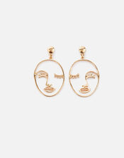 Gold Face Earrings, , large