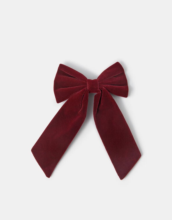 Velvet Bow Hair Clip, , large