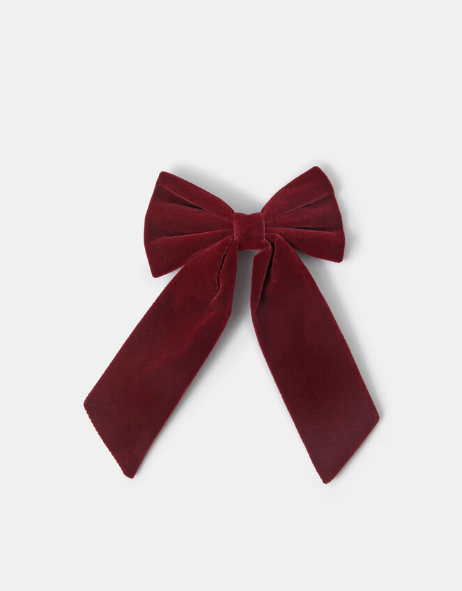 Velvet Bow Hair Clip, , large